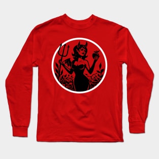 Devil Girl Linocut Long Sleeve T-Shirt